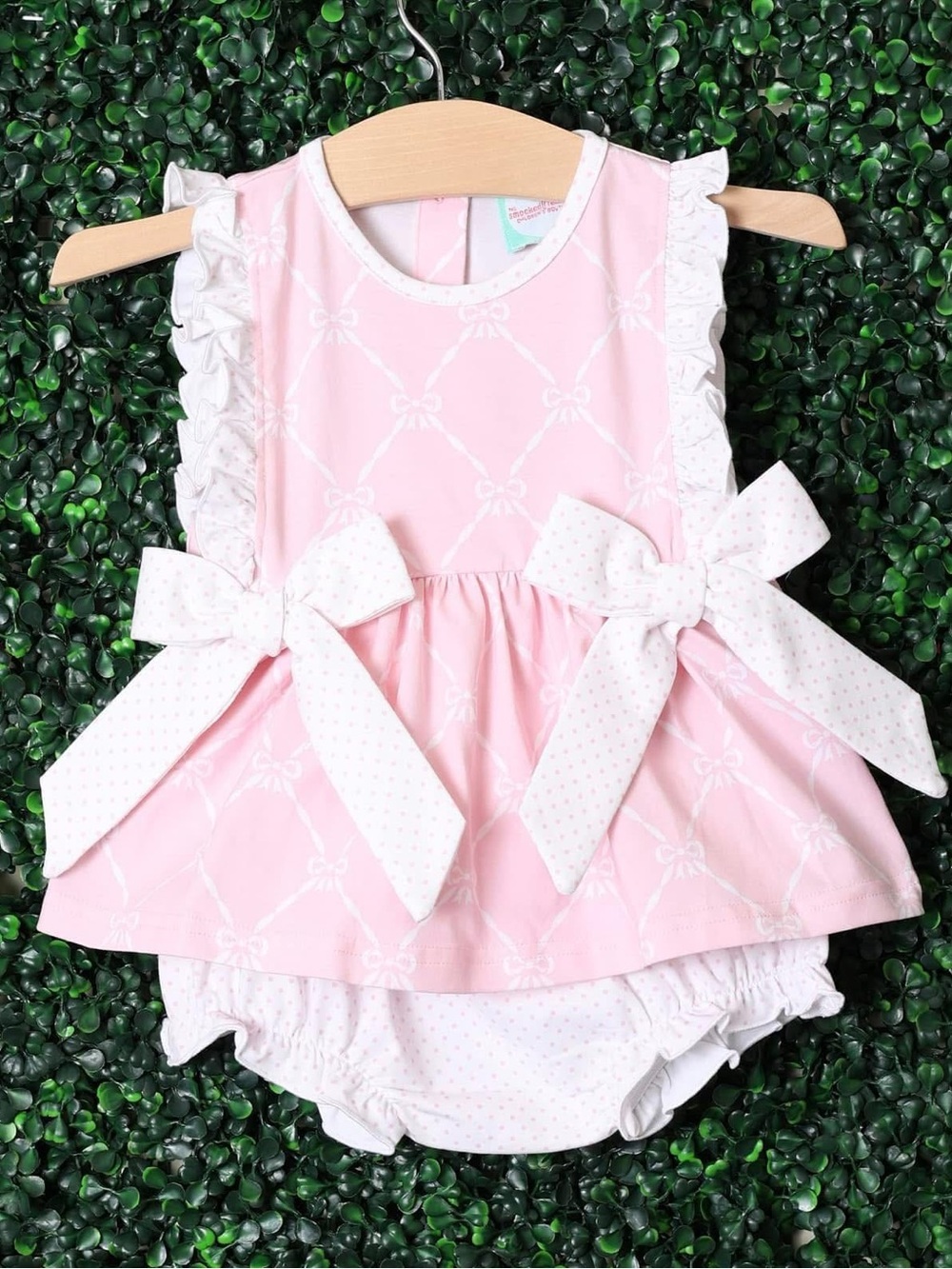 Pink bow bloomer set